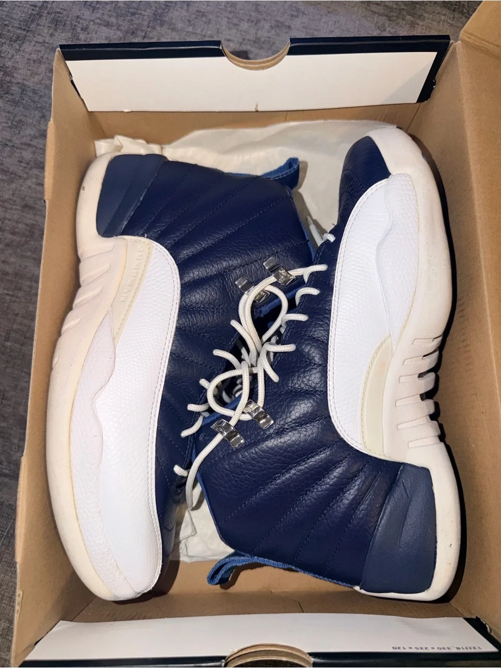 Air Jordan 12 Retro Obsidian 2012 Men’s 8.5 Navy White OG Box